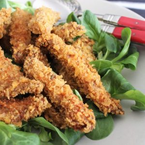 Tiras de  pollo  fritas